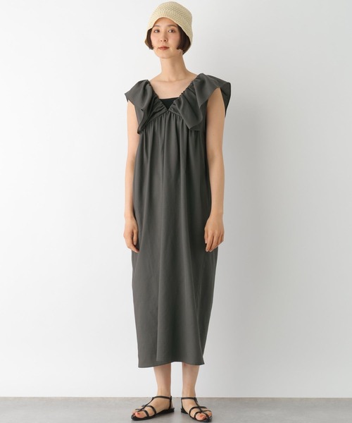 LEPSIM（レプシィム）の「2WAYフリルジャンパースカート　323031（ジャンパースカート・レディース・ブラック/ブラウン/チャコールグレー・FREE）」の7枚目の写真