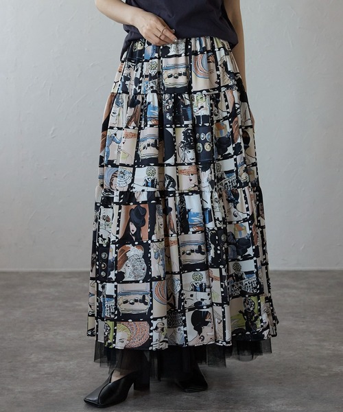 プリント総柄スカート（スカート）｜Lien Select（リエンセレクト）の