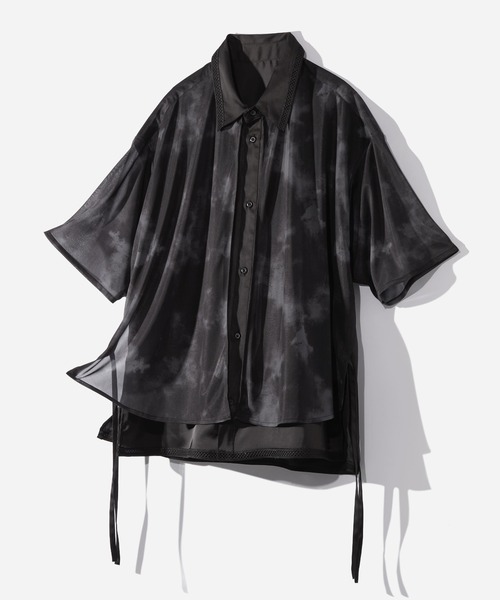 HARE(ハレ)の「【SET UP対応】シアーレイヤードシャツSS(HARE)(シャツ/ブラウス・メンズ・ブラック系その他/グレー/パープル/ブラック/グレー系その他/ブラック系その他2/スモークグレー・FREE)」の3枚目の写真