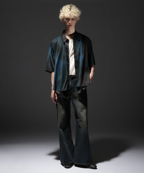 HARE(ハレ)の「【SET UP対応】シアーレイヤードシャツSS(HARE)(シャツ/ブラウス・メンズ・ブラック系その他/グレー/パープル/ブラック/グレー系その他/ブラック系その他2/スモークグレー・FREE)」の15枚目の写真