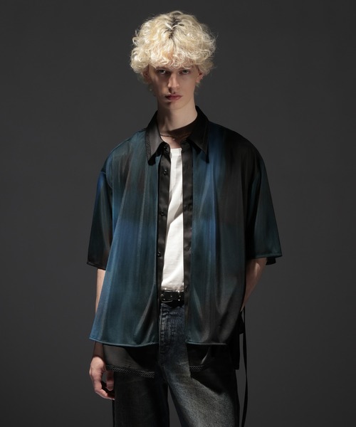 HARE(ハレ)の「【SET UP対応】シアーレイヤードシャツSS(HARE)(シャツ/ブラウス・メンズ・ブラック系その他/グレー/パープル/ブラック/グレー系その他/ブラック系その他2/スモークグレー・FREE)」の20枚目の写真