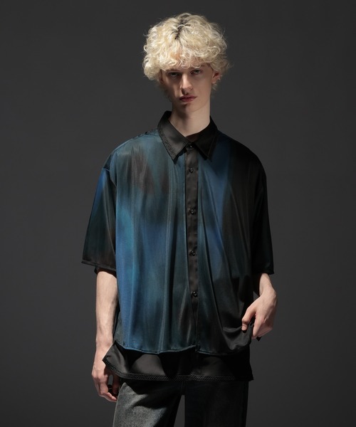 HARE(ハレ)の「【SET UP対応】シアーレイヤードシャツSS(HARE)(シャツ/ブラウス・メンズ・ブラック系その他/グレー/パープル/ブラック/グレー系その他/ブラック系その他2/スモークグレー・FREE)」の22枚目の写真