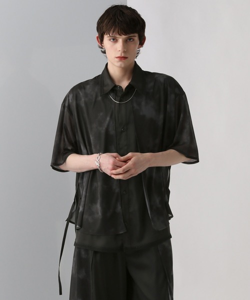 HARE(ハレ)の「【SET UP対応】シアーレイヤードシャツSS(HARE)(シャツ/ブラウス・メンズ・ブラック系その他/グレー/パープル/ブラック/グレー系その他/ブラック系その他2/スモークグレー・FREE)」の11枚目の写真