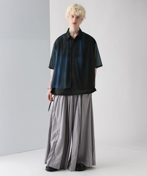 HARE シアーレイヤードシャツSS セール】【SET UP対応】シアーレイヤードシャツSS(HARE)（シャツ