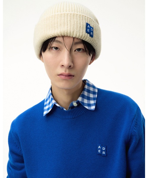 ADER error（アーダーエラー）の「ADER error/アーダーエラー/BEANIE（ニットキャップ/ビーニー・メンズ・ブラック/ホワイト/ブルー・FREE）」の7枚目の写真
