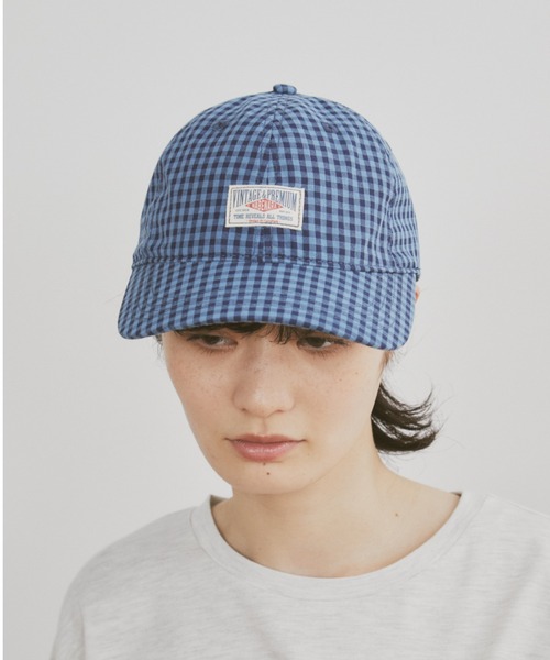 MERLOT(メルロー)の「チェック刺繍キャップ(キャップ・レディース・ピンク/ブルー/ブラウン・FREE)」の4枚目の写真