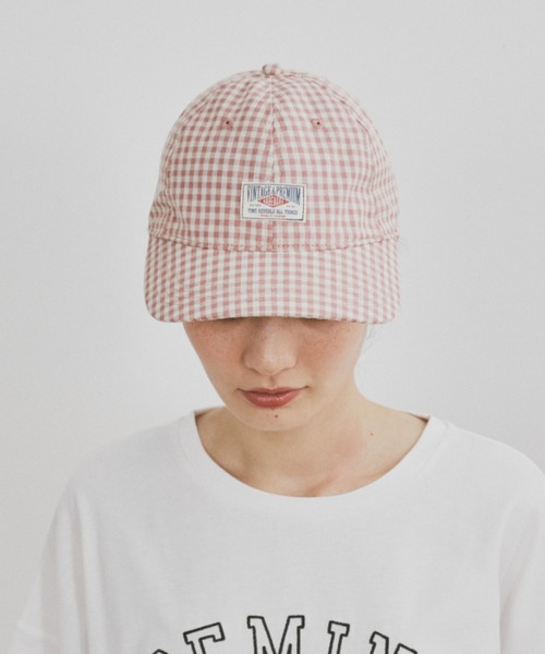 MERLOT(メルロー)の「チェック刺繍キャップ(キャップ・レディース・ピンク/ブルー/ブラウン・FREE)」の18枚目の写真