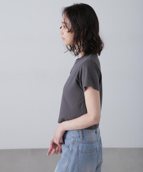 FREE'S MART(フリーズマート)の「◆USAコットンクロップドTシャツ(Tシャツ/カットソー・レディース・ホワイト/ピンク/ブラック/グレー・FREE)」の22枚目の写真