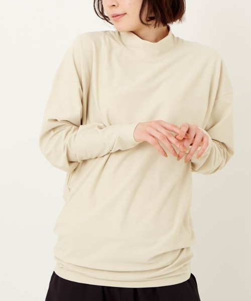 Ocean Pacific(オーシャンパシフィック)の「【OP / オーピー】レディース水陸両用UVケアウェア/モックネック長袖ラッシュガードタイプロンT(Tシャツ/カットソー・レディース・ホワイト/ベージュ/ミント・LARGE/MEDIUM)」の1枚目の写真