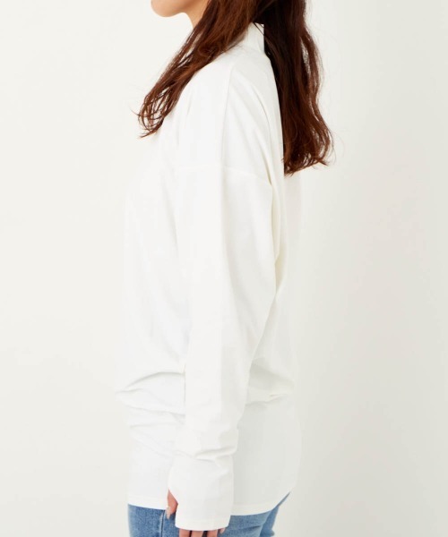 Ocean Pacific(オーシャンパシフィック)の「【OP / オーピー】レディース水陸両用UVケアウェア/モックネック長袖ラッシュガードタイプロンT(Tシャツ/カットソー・レディース・ホワイト/ベージュ/ミント・LARGE/MEDIUM)」の5枚目の写真