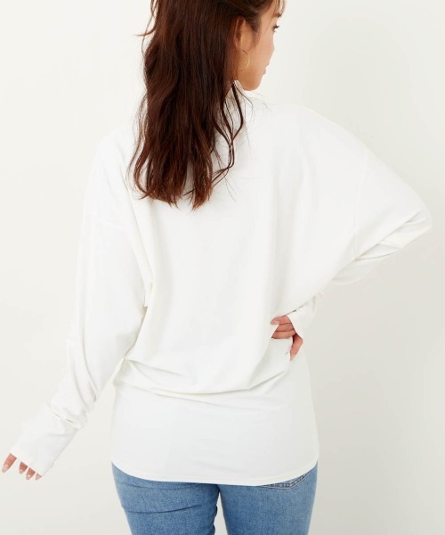 Ocean Pacific(オーシャンパシフィック)の「【OP / オーピー】レディース水陸両用UVケアウェア/モックネック長袖ラッシュガードタイプロンT(Tシャツ/カットソー・レディース・ホワイト/ベージュ/ミント・LARGE/MEDIUM)」の6枚目の写真