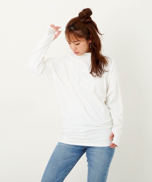 Ocean Pacific(オーシャンパシフィック)の「【OP / オーピー】レディース水陸両用UVケアウェア/モックネック長袖ラッシュガードタイプロンT(Tシャツ/カットソー・レディース・ホワイト/ベージュ/ミント・LARGE/MEDIUM)」の8枚目の写真