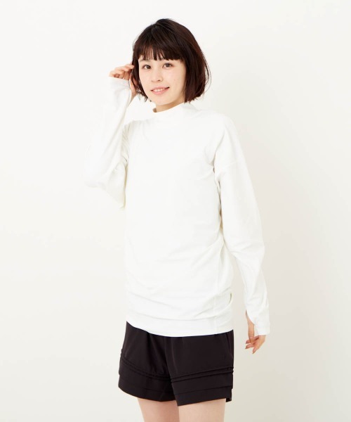 Ocean Pacific(オーシャンパシフィック)の「【OP / オーピー】レディース水陸両用UVケアウェア/モックネック長袖ラッシュガードタイプロンT(Tシャツ/カットソー・レディース・ホワイト/ベージュ/ミント・LARGE/MEDIUM)」の9枚目の写真