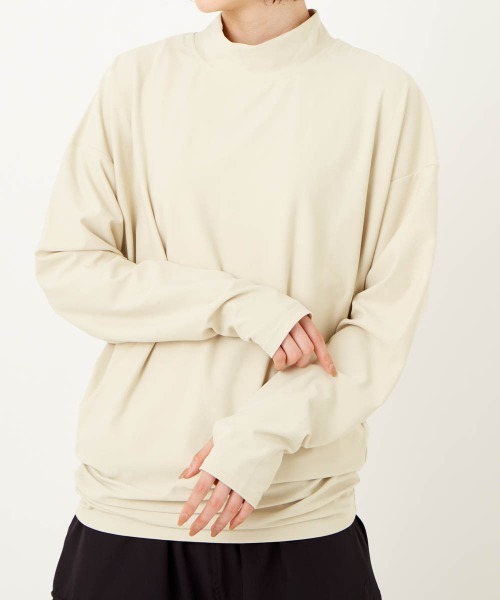 Ocean Pacific(オーシャンパシフィック)の「【OP / オーピー】レディース水陸両用UVケアウェア/モックネック長袖ラッシュガードタイプロンT(Tシャツ/カットソー・レディース・ホワイト/ベージュ/ミント・LARGE/MEDIUM)」の14枚目の写真