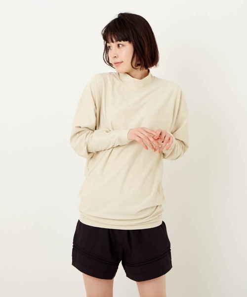 Ocean Pacific(オーシャンパシフィック)の「【OP / オーピー】レディース水陸両用UVケアウェア/モックネック長袖ラッシュガードタイプロンT(Tシャツ/カットソー・レディース・ホワイト/ベージュ/ミント・LARGE/MEDIUM)」の18枚目の写真