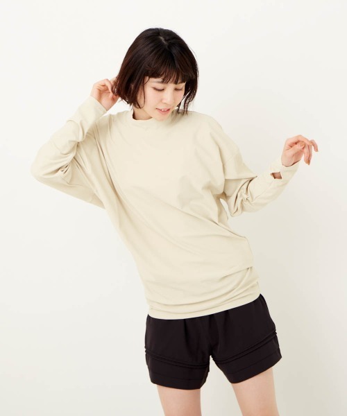 Ocean Pacific(オーシャンパシフィック)の「【OP / オーピー】レディース水陸両用UVケアウェア/モックネック長袖ラッシュガードタイプロンT(Tシャツ/カットソー・レディース・ホワイト/ベージュ/ミント・LARGE/MEDIUM)」の19枚目の写真