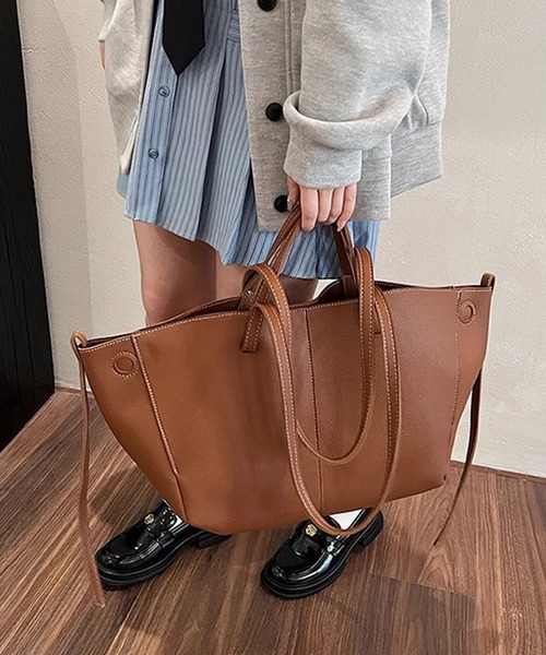 Dita Muaj.（ディータムアージュ）の「【A4すっぽり】通勤・通学にぴったり。ステッチが大人かわいいトート（ショルダーバッグ・レディース・ブラック/ホワイト/ブラウン・FREE）」の8枚目の写真