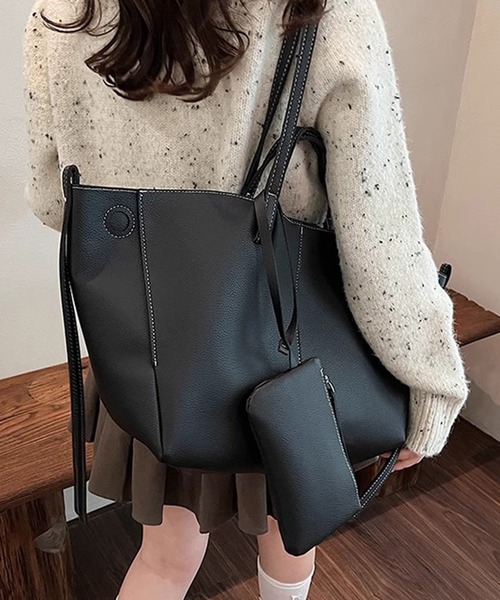 Dita Muaj.（ディータムアージュ）の「【A4すっぽり】通勤・通学にぴったり。ステッチが大人かわいいトート（ショルダーバッグ・レディース・ブラック/ホワイト/ブラウン・FREE）」の10枚目の写真