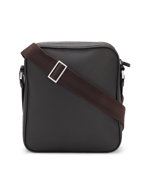 HUGO BOSS レポーターバッグ ショルダーバッグ レザー エンボスロゴ レポーターバッグ イタリアンレザー エンボスロゴ（ショルダーバッグ