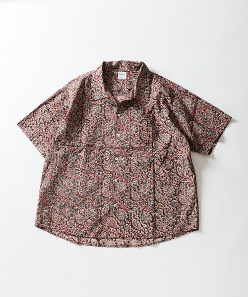 JOURNAL STANDARD relume(ジャーナルスタンダード レリューム)の「bunai 別注 KALAMKARI プリント 半袖シャツ(シャツ/ブラウス・メンズ・マスタード/ボルドー/ブラック/アイボリー・MEDIUM/LARGE)」の4枚目の写真