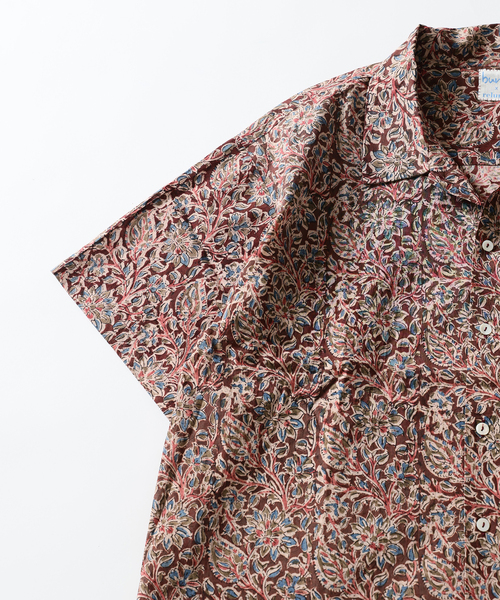 JOURNAL STANDARD relume(ジャーナルスタンダード レリューム)の「bunai 別注 KALAMKARI プリント 半袖シャツ(シャツ/ブラウス・メンズ・マスタード/ボルドー/ブラック/アイボリー・MEDIUM/LARGE)」の6枚目の写真
