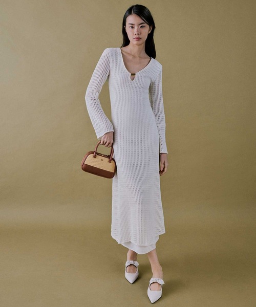 CHARLES & KEITH(チャールズ & キース)の「ラフィア&レザー トップハンドルバッグ(ハンドバッグ・レディース・ベージュ系その他4・S)」の9枚目の写真