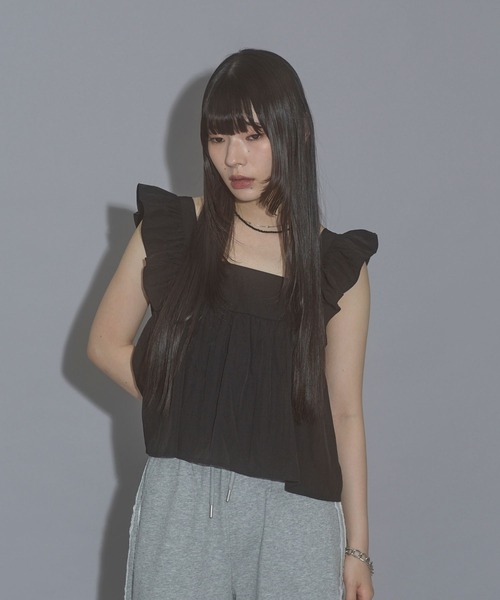 Nu（ニュー）の「【Nu】フレアノースリーブトップス（シャツ/ブラウス