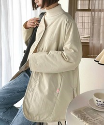 レディースのノーカラージャケット（ベージュ系）ファッション