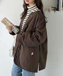 YS ノーカラー ブラウンジャケット ノーカラージャケット（ブラウン/茶色系）ファッション通販