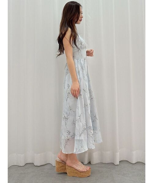 ワンピース 花柄バックレースアップワンピース　マーキュリーデュオ マーキュリーデュオ MERCURYDUO 花柄バックレースアップ