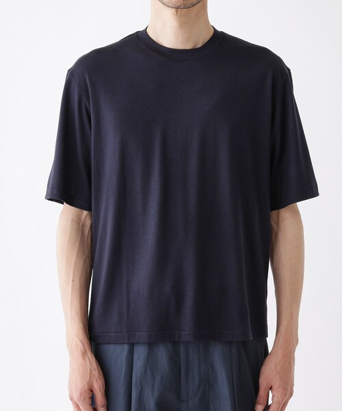 TAKEO KIKUCHI(タケオキクチ)の「【THE FLAGSHIP】メリノウール天竺Tシャツ(Tシャツ/カットソー・メンズ・ネイビー/ブラウン系その他/ブラック系2/ブラウン系その他4・04/03/02/01)」の6枚目の写真