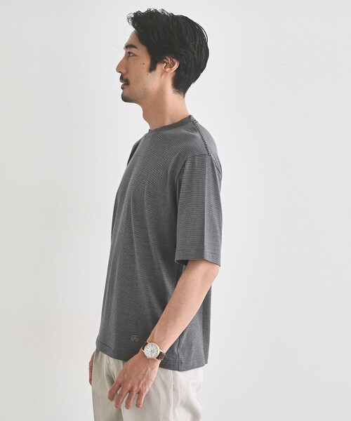TAKEO KIKUCHI(タケオキクチ)の「【THE FLAGSHIP】メリノウール天竺Tシャツ(Tシャツ/カットソー・メンズ・ネイビー/ブラウン系その他/ブラック系2/ブラウン系その他4・04/03/02/01)」の21枚目の写真