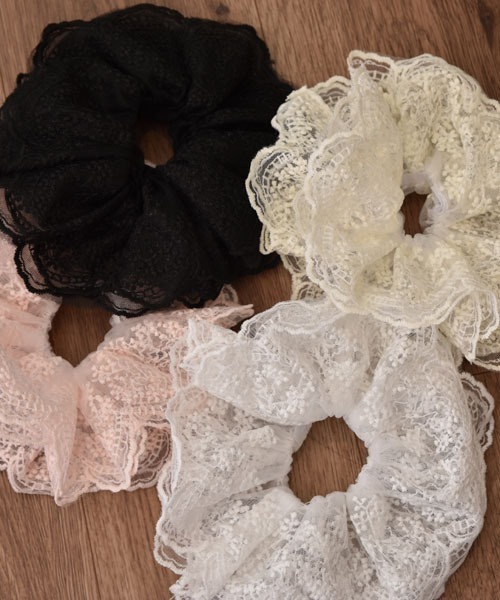 VIBGYOR Women（ヴィブジョー　ウィメン）の「【urge select】総レース オーガンジー ボリュームシュシュ（シュシュ・レディース・ホワイト/ブラック/ベビーピンク/アイボリー・FREE）」の5枚目の写真
