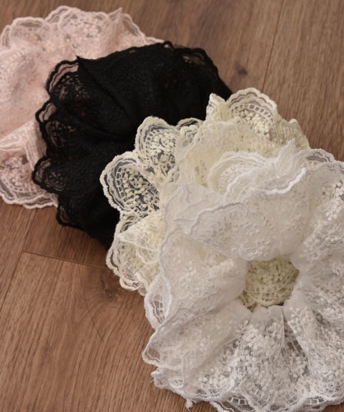 VIBGYOR Women（ヴィブジョー　ウィメン）の「【urge select】総レース オーガンジー ボリュームシュシュ（シュシュ・レディース・ホワイト/ブラック/ベビーピンク/アイボリー・FREE）」の6枚目の写真