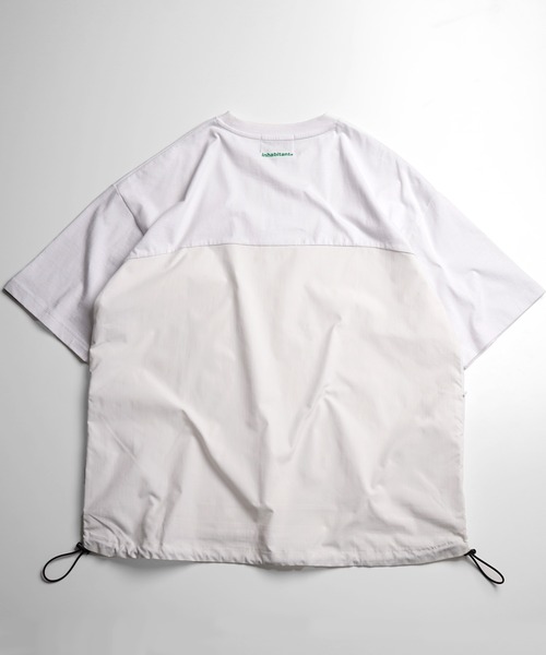 INHABITANT（インハビタント）の「25SS【INHABITANT】ビッグシルエット フロントプリント 切替 半袖ドロストTシャツ カットソー ユニセックス（Tシャツ/カットソー・メンズ・チャコール/ホワイト/ブラック・M/L）」の7枚目の写真