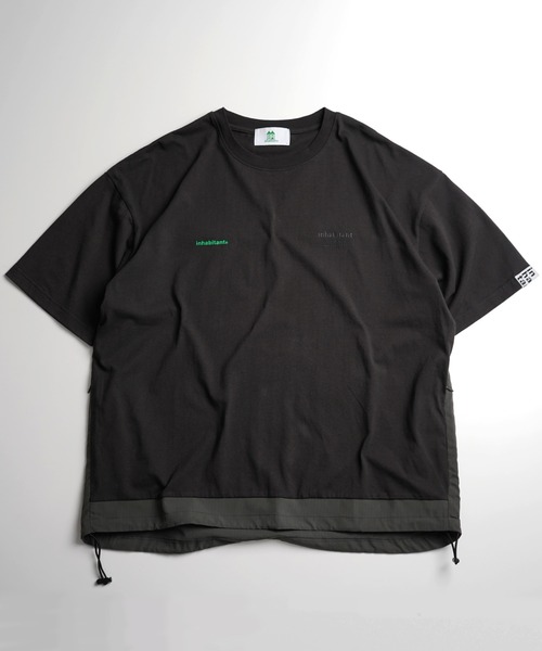 INHABITANT（インハビタント）の「25SS【INHABITANT】ビッグシルエット フロントプリント 切替 半袖ドロストTシャツ カットソー ユニセックス（Tシャツ/カットソー・メンズ・チャコール/ホワイト/ブラック・M/L）」の8枚目の写真
