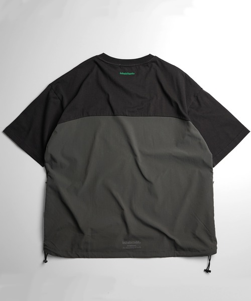INHABITANT（インハビタント）の「25SS【INHABITANT】ビッグシルエット フロントプリント 切替 半袖ドロストTシャツ カットソー ユニセックス（Tシャツ/カットソー・メンズ・チャコール/ホワイト/ブラック・M/L）」の9枚目の写真
