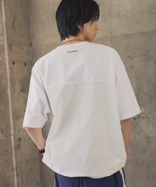 INHABITANT(インハビタント)の「【INHABITANT】ビッグシルエット フロントプリント 切替 半袖ドロストTシャツ カットソー ユニセックス(Tシャツ/カットソー・メンズ・チャコール/ホワイト/ブラック・M/L)」の10枚目の写真