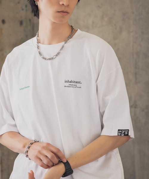 INHABITANT(インハビタント)の「【INHABITANT】ビッグシルエット フロントプリント 切替 半袖ドロストTシャツ カットソー ユニセックス(Tシャツ/カットソー・メンズ・チャコール/ホワイト/ブラック・M/L)」の12枚目の写真