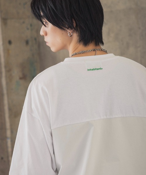 INHABITANT(インハビタント)の「【INHABITANT】ビッグシルエット フロントプリント 切替 半袖ドロストTシャツ カットソー ユニセックス(Tシャツ/カットソー・メンズ・チャコール/ホワイト/ブラック・M/L)」の13枚目の写真