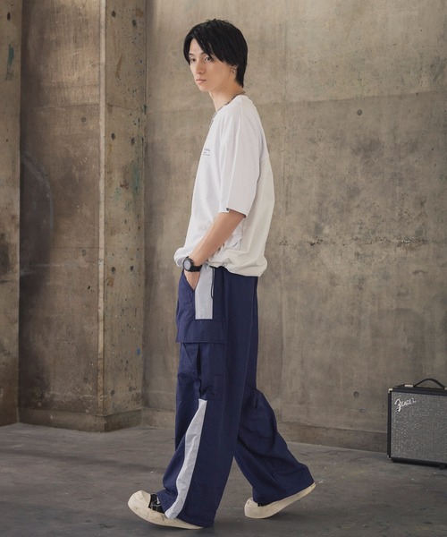 INHABITANT(インハビタント)の「【INHABITANT】ビッグシルエット フロントプリント 切替 半袖ドロストTシャツ カットソー ユニセックス(Tシャツ/カットソー・メンズ・チャコール/ホワイト/ブラック・M/L)」の16枚目の写真