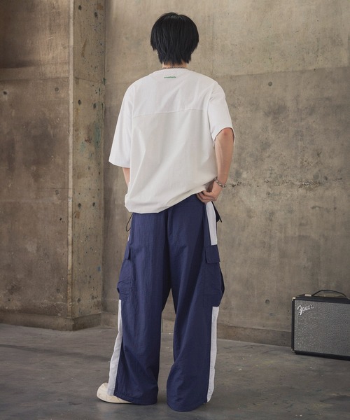 INHABITANT(インハビタント)の「【INHABITANT】ビッグシルエット フロントプリント 切替 半袖ドロストTシャツ カットソー ユニセックス(Tシャツ/カットソー・メンズ・チャコール/ホワイト/ブラック・M/L)」の18枚目の写真
