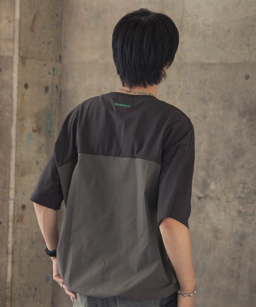 INHABITANT(インハビタント)の「【INHABITANT】ビッグシルエット フロントプリント 切替 半袖ドロストTシャツ カットソー ユニセックス(Tシャツ/カットソー・メンズ・チャコール/ホワイト/ブラック・M/L)」の22枚目の写真