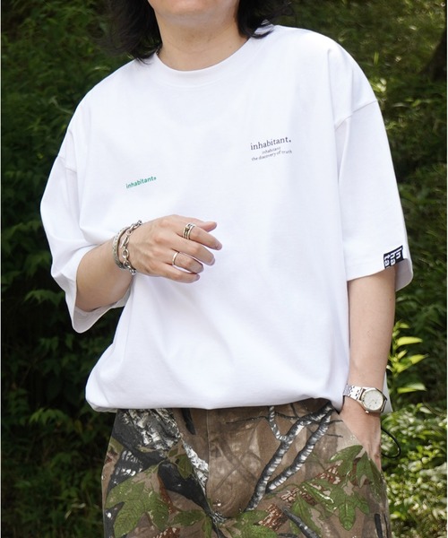 INHABITANT（インハビタント）の「25SS【INHABITANT】ビッグシルエット フロントプリント 切替 半袖ドロストTシャツ カットソー ユニセックス（Tシャツ/カットソー・メンズ・チャコール/ホワイト/ブラック・M/L）」の10枚目の写真
