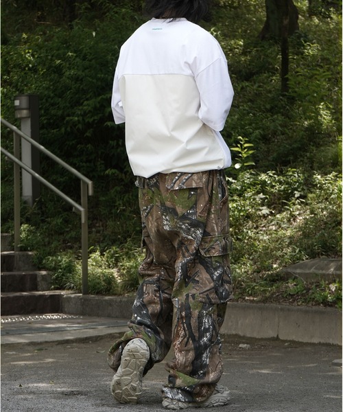 INHABITANT（インハビタント）の「25SS【INHABITANT】ビッグシルエット フロントプリント 切替 半袖ドロストTシャツ カットソー ユニセックス（Tシャツ/カットソー・メンズ・チャコール/ホワイト/ブラック・M/L）」の18枚目の写真