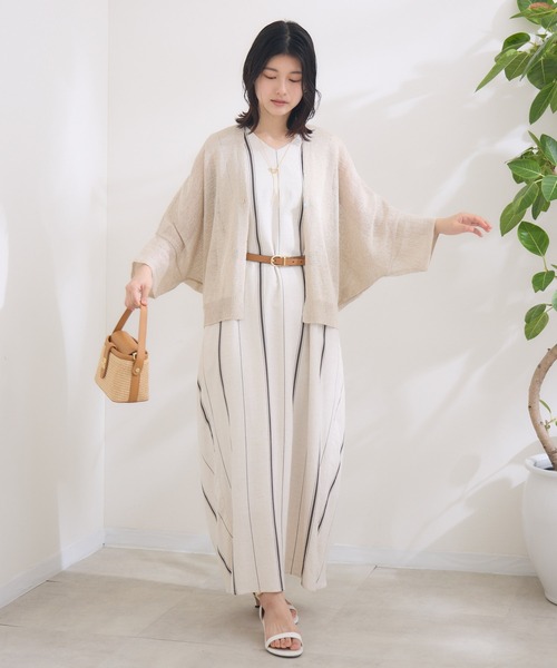 KATHARINE ROSS（キャサリンロス）の「【KATHARINE ROSS】ストライプドットリネンワンピース（ワンピース・レディース・ベージュ/ブラック・MEDIUM）」の6枚目の写真