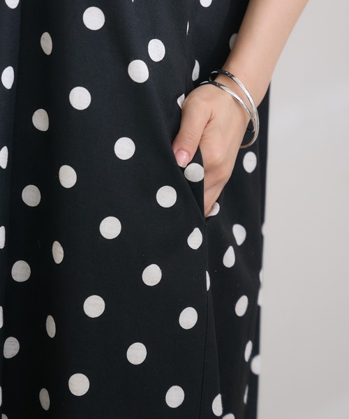 KATHARINE ROSS（キャサリンロス）の「【KATHARINE ROSS】ストライプドットリネンワンピース（ワンピース・レディース・ベージュ/ブラック・MEDIUM）」の16枚目の写真