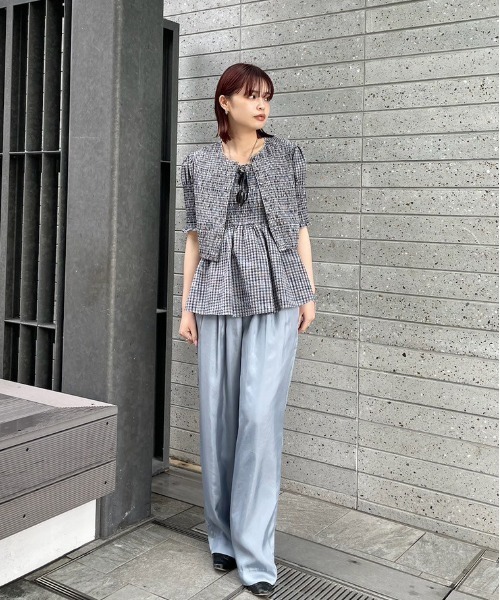最新発見 MEDI BUSTIER TOP（シャツ/ブラウス SHORT SHIRRING SET トップス