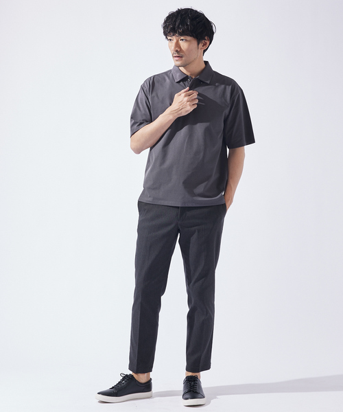 ABAHOUSE GRAY（アバハウスグレイ）の「【速乾 / DRY MAX】半袖ポロシャツ（ポロシャツ・メンズ・ホワイト/グレイッシュベージュ/グレイッシュブルー/チャコールグレー/ブラック・44/46/48/50）」の19枚目の写真