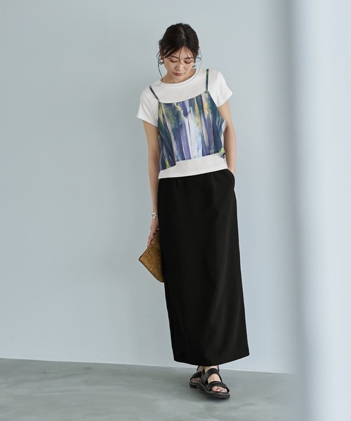 STYLE DELI（スタイルデリ）の「カバー効果抜群のマキシ丈ナロースカート（スカート・レディース・チャコールグレー/ブラック・01/02）」の12枚目の写真